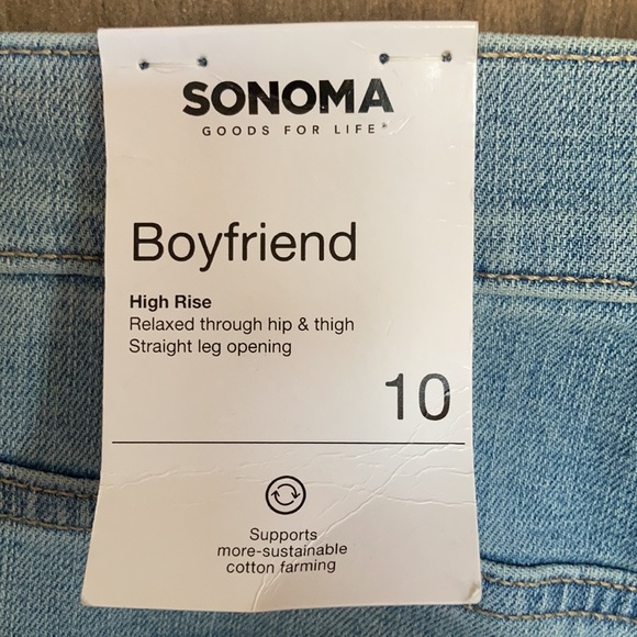 Sonoma Boyfriend jean high rise straight leg distressed size 10 - Picture 12 of 16
